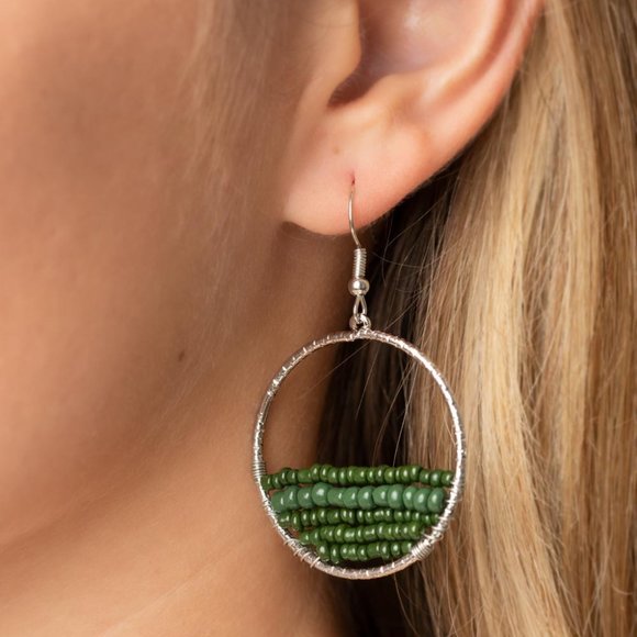 paparazzi Jewelry - Head-Over-Horizons - Green Earrings
